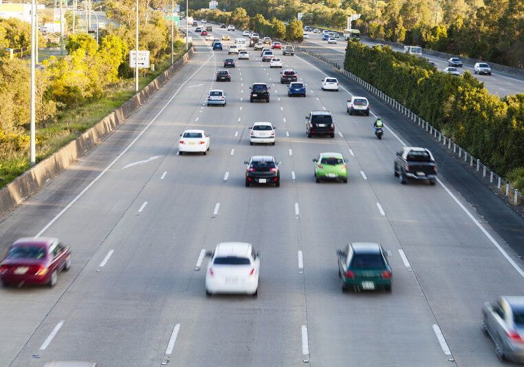 Busy australian highway at peak hour